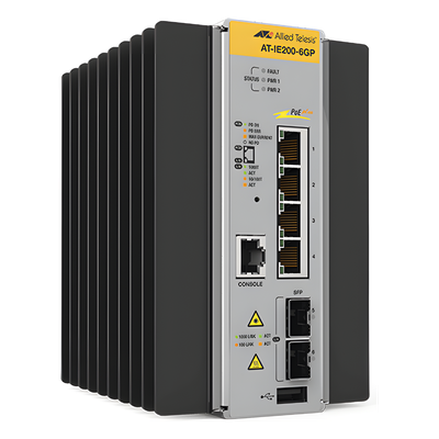 Switch Industrial Administrable Capa 2 de 4 Puertos 10/100/1000 Mbps + 2 Puertos SFP, 120 W | SIERRA STORE
