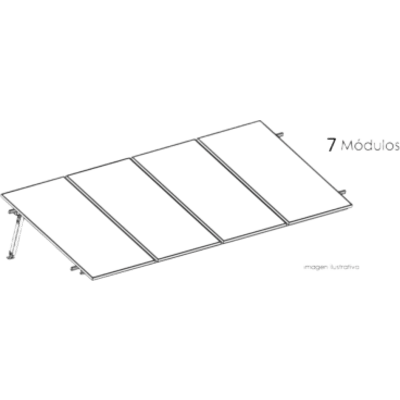 Estructura de Montaje Fotovoltaico / Losa Plana / Viento 170 km/h / Inclinación 10° / Rieles E-O 3.55 m (11.65 ft) / Rieles N-S 2.14 m | SIERRA STORE