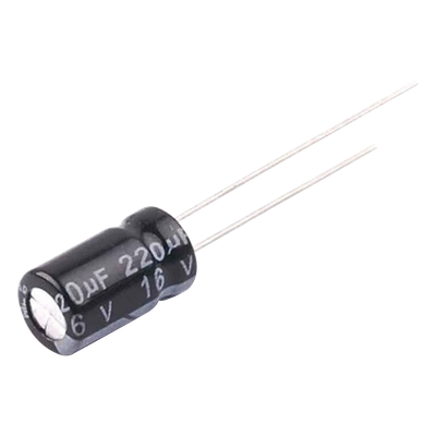 Capacitor Electrolítico Radial / 220 µF / 16 Vcc / 105 °C / 6.3 x 11 mm | SIERRA STORE