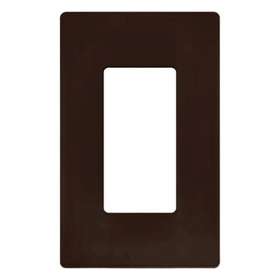 Placa de pared Claro / 1 espacio (1-gang) / sin tornillos visibles / apertura decorador / termoplástico brillante café / 11.9 x 7.5 cm | SIERRA STORE