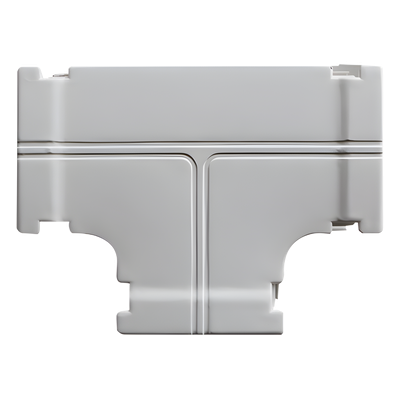 Derivación tipo T / Canaleta DX10000.00 / ABS V0 / -20°C a +80°C / 0.035 kg/m / Gris y Blanco | SIERRA STORE