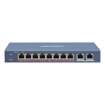 HIKVISION DS-3E0310HP-E - Switch PoE+ / No Administrable / 7 Puertos 10/100 Mbps 802.3 af/at (30 W) / 1 Puerto 10/100 Mbps Hi-PoE (90 | SIERRA STORE