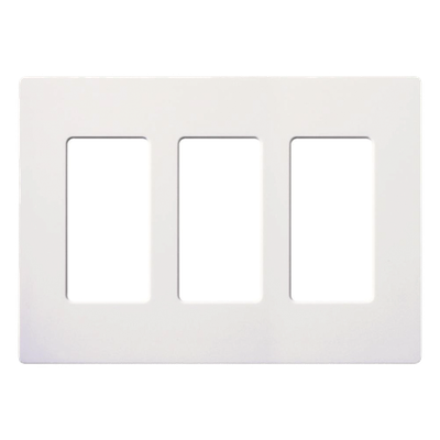 Placa de Pared 3 Espacios / Diseño Screwless / Perfil 7.6 mm / Acabado Snow Satinado / Compatible Maestro, Diva, Pico | SIERRA STORE