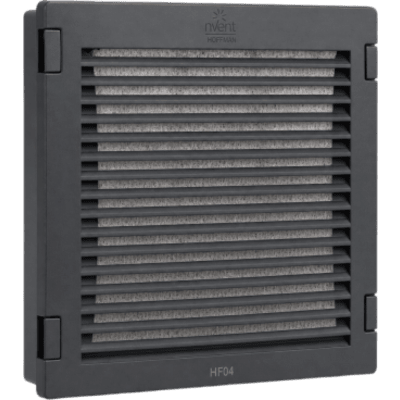 Ventilador con Filtro de Montaje Lateral HF04 / Flujo de Aire 21 CFM (36 m³/h) / 48 V / Negro Grafito RAL 9011 / Instalación Click-Fit | SIERRA STORE