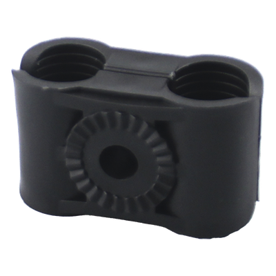Sujetador Plástico para Cable Coaxial / 1/2 in / Doble Canal / Varilla 3/8' o M10 / Paquete 10 Piezas | SIERRA STORE