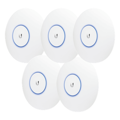 UBIQUITI UAP-AC-PRO-5 - Paquete de 5 Access Point UniFi doble banda 802.11ac MIMO 3X3 para interior, PoE af/at, soporta 250 clientes | SIERRA STORE