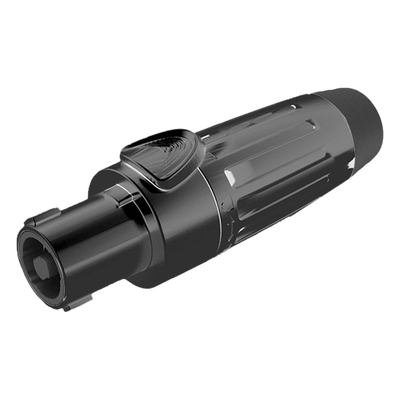 Conector Speakon Hembra / 4 Polos / 30 A / IP54 Acoplado / Carcasa Metálica Negra / AWG10 | SIERRA STORE