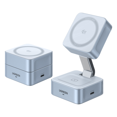 Cargador Inalámbrico Magnético / Qi2 Certificado 25W / Doble Carga + USB-C 5W / Plegable / 16 Imanes 7N / Enfriamiento Inteligente | SIERRA STORE