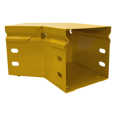 Curva Horizontal para Fibra Óptica / 45° / Aluminio 4" x 4" / Radio 8" / Epóxica Amarilla / Incluye Accesorios | SIERRA STORE