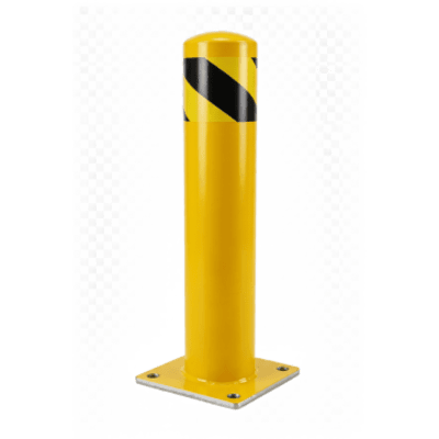 ACCESSPRO XB-140-610 - Bolardo Fijo de Acero / Diámetro 140 mm x Altura 610 mm x Pared 2 mm / Base Soldada 200 x 200 mm / Pintura en | SIERRA STORE