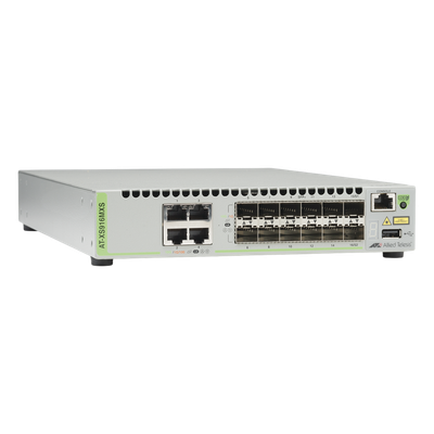 Switch Capa 3 Stackeable / 12 Puertos SFP/SFP+ 10G / 4 Puertos RJ-45 100/1000/10G / 238 Mpps / AlliedWare Plus | SIERRA STORE