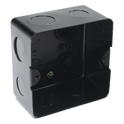 Caja de Registro / Acero Galvanizado 1.45-1.50mm / 10x10 cm (3.94x3.94 in) / Incluye Tapa y Tornillos / Negro | SIERRA STORE