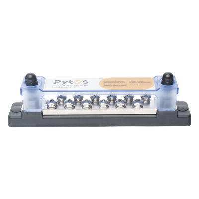 Bloque de Terminales / 12+2 Líneas / 300 A / 52 VDC o 300 VAC / Cobre Estañado 8x25 mm / Cubierta Policarbonato | SIERRA STORE