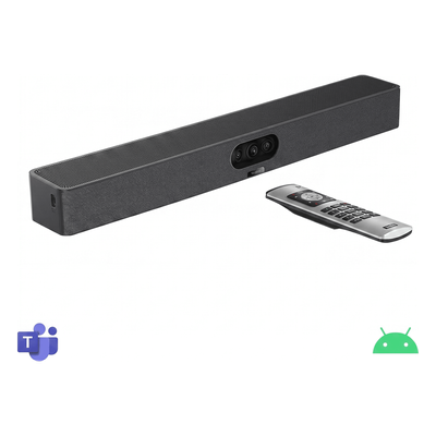 Barra de Videoconferencia / Android Integrado / Triple Cámara 4K / 8 Micrófonos MEMS / Captura de Voz 5 m (16.4 ft) / Panel Táctil | SIERRA STORE
