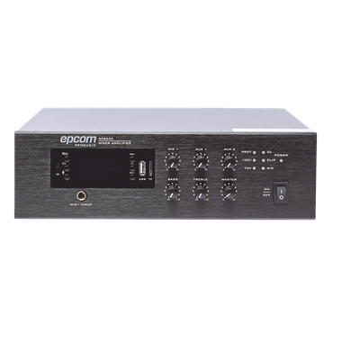 Mini Amplificador Mezclador / 240W RMS / Sistema 70/100V / Bluetooth / MP3 / Tuner FM / Prioridad Micrófono / 0.98 x 0.29 x 0.82 ft | SIERRA STORE