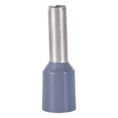 Conector Ferrule / 20 AWG / 0.75 mm² / Latón Estañado / PVC Gris / 8 mm / 14.6 mm / 25 Piezas | SIERRA STORE