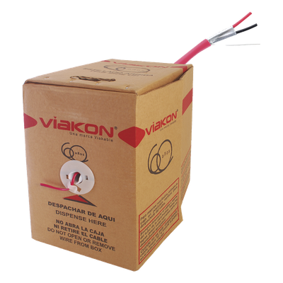 Bobina de 305 metros/  Alambre / 2 x 12 AWG /  BLINDADO / Color Rojo / FPLR / Para aplicaciones en sistemas de detección contra | SIERRA STORE