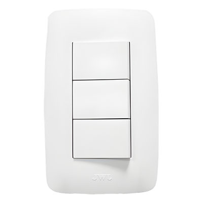 Apagador Triple Sencillo de 10 A/ 127 V CA ~ 60 Hz / Color Blanco. | SIERRA STORE