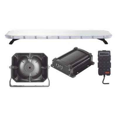 Kit de Equipamiento para Seguridad Pública / Barra LED 132 Hyperlux / Sirena 100W Mono-mando / Bocina 8 Ohms / Control de Tráfico | SIERRA STORE