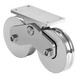 Rueda Doble para Puerta Corrediza / 12 cm / Carga 1200 kg / Canal U Semiredondo / Acero Galvanizado | SIERRA STORE