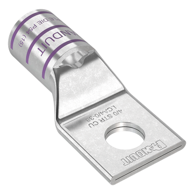PANDUIT LCA4/0-38-X - Zapata de Compresión de Cobre / Conductor 4/0 AWG / Orificio 3/8" (9.5 mm) / Diseño Estándar / 1 Pieza | SIERRA STORE