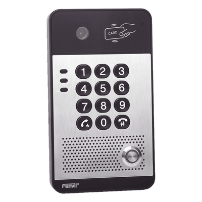 Vídeo Portero IP con 2 líneas SIP, cámara HD, relevador integrado, teclado numérico y lectora de tarjetas RFID para control de acceso | SIERRA STORE