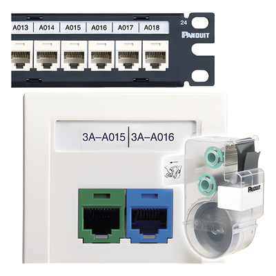 PANDUIT C252X030FJC - Casete de Etiquetas Adhesivas / 125 Unidades / 4 Puertos / 64 x 7.6 mm / -40 a 82°C / 2.1 x 0.3 in | SIERRA STORE