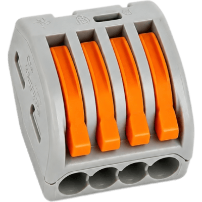 Conector Rápido Push-in con Palanca para Empalmes Eléctricos / Reutilizable y sin Herramientas / 4 Vías / 32 A / Paquete con 100 Piezas | SIERRA STORE