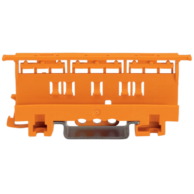 Portador de Montaje WAGO 221 Series, 4 mm², Montaje en Riel DIN-35 y por Tornillos, Color Naranja, Poliamida PA66 V0, 17.5...