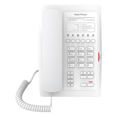 Teléfono IP para Hotelería / 6 Teclas Programables / PoE 802.3af / 2 Puertos Ethernet / Pantalla Gráfica Personalizable | SIERRA STORE