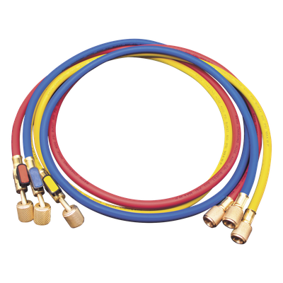 EPCOM MM-360 - Juego de Mangueras de Refrigerante / 3 Mangueras 150 cm (60 in) / Presión Trabajo 55 bar (800 psi) / Presión Ruptura | SIERRA STORE