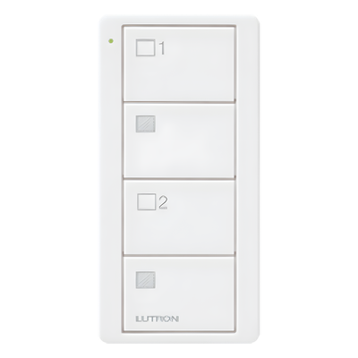 Control inalámbrico Pico / 4 botones / 2 grupos de cortinas / RF Clear Connect 431-437 MHz / Alcance 9 m / Batería CR2032 / Blanco | SIERRA STORE
