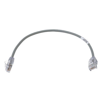 PANDUIT UTP28SP1GY - Cable de Parcheo Cat6 / UTP 28AWG / Diámetro Reducido 3.8 mm / 0.30 m (1 Pie) / Gris / LSZH-CM / PoE++ | SIERRA STORE