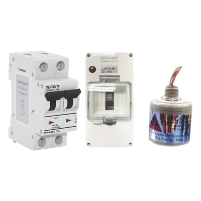 Kit de Centro de Carga DC / 800 Vcc / 63 A / 2 Polos / Supresor de Descargas 5 ns / Sistemas Fotovoltaicos | SIERRA STORE