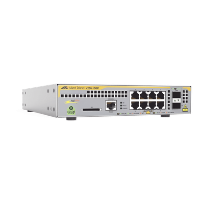 Switch PoE+ Capa 3 / 8 Puertos Gigabit PoE+ / 2 SFP / 30W por Puerto / Sin Ventilador | SIERRA STORE