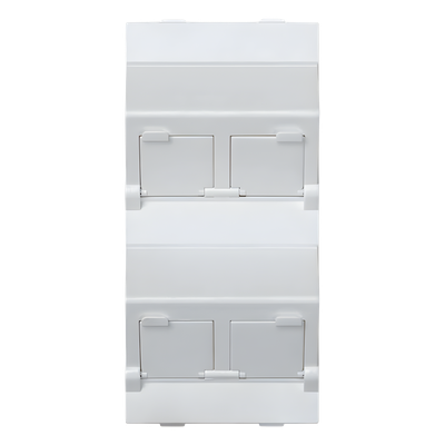 Placa Voz y Datos Inclinada / Guardapolvo Integrado / 2 Puertos Keystone / 108×52 mm / 4.25×2.05 in | SIERRA STORE