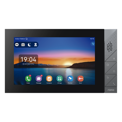 Monitor IP/SIP / Pantalla Táctil 7" / Android 9.0 / Wi-Fi Dual Band / Bluetooth 5.0 / PoE / 8 Entradas de Alarma | SIERRA STORE