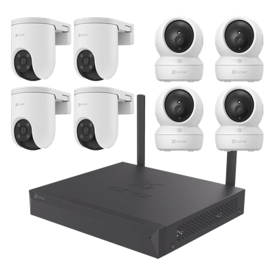 Kit de Cámaras Wi-Fi / 3 Megapixel / 8 Canales / 8 Cámaras / Visión Nocturna a Color / Detección de Humanos y Vehículos / Audio | SIERRA STORE