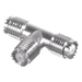 Adaptador RF en T / Triple Mini-UHF Hembra / Cuerpo Níquel / Contactos Plata / Dieléctrico Teflón | SIERRA STORE
