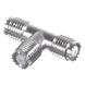 Adaptador RF en T / Triple Mini-UHF Hembra / Cuerpo Níquel / Contactos Plata / Dieléctrico Teflón | SIERRA STORE