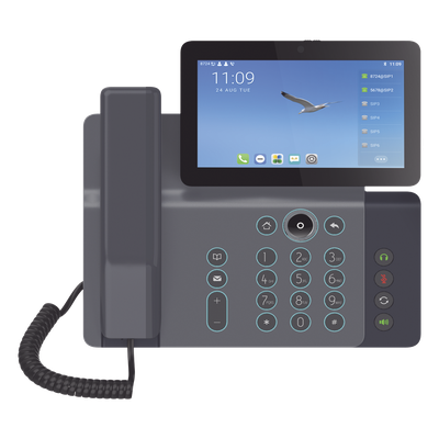 Videoteléfono IP / 20 Líneas SIP / Pantalla 7" Ajustable / Android 9.0 / Conferencia 10 Vías / Teclado Retroiluminado / PoE | SIERRA STORE