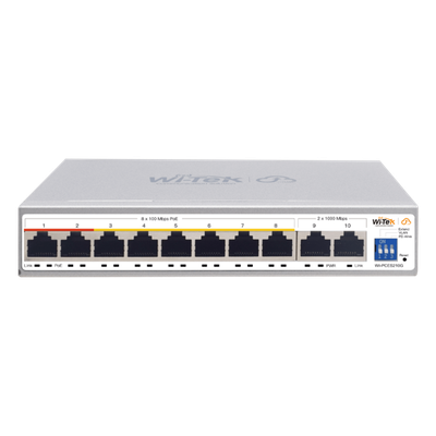 Switch PoE Administrable en la Nube / 8 Puertos 10/100 Mbps PoE / 2 Puertos Uplink Gigabit / Presupuesto PoE 100 W / Alcance PoE 250 m | SIERRA STORE