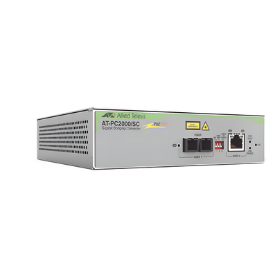 Convertidor de medios Gigabit Ethernet PoE+ a fibra óptica, conector SC, multimodo (MMF), distancia hasta 550 m | SIERRA STORE