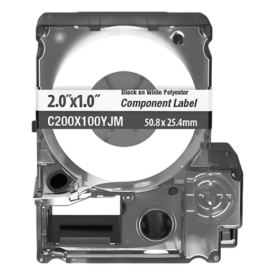 PANDUIT C200X100YJM - Casete de Etiquetas Adhesivas / 140 Etiquetas / 50.8 x 25.4 mm / Vinilo Autolaminable Blanco / -40 a 82°C | SIERRA STORE