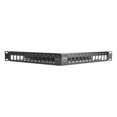 SIEMON TMPNLZA2401 - Patch Panel / 24 Puertos Modulares / Diseño Angulado / Blindado / 1UR / 19" | SIERRA STORE
