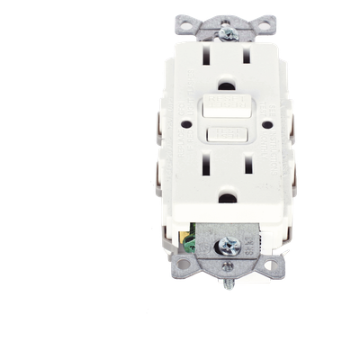 Contacto de Auto-verificación GFCI con Interruptor de Falla a Tierra de 15 A 125 V 2 Polos, 3 Hilos Color Blanco (Nema 5-15R), Grado | SIERRA STORE