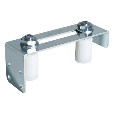 Placa guía para puertas corredizas / Acero galvanizado / Rodillos de nylon / Espesor 0-85 mm / 0.47 kg | SIERRA STORE
