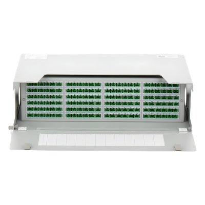 Distribuidor de Fibra Óptica / 144 Empalmes / 144 Acopladores SC/APC / 144 Pigtails SC/APC / 19" / 3 UR / 12.8" Profundidad | SIERRA STORE