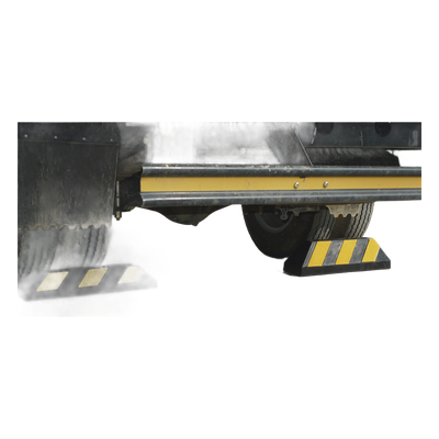ACCESSPRO AC55TC - Tope Vehicular / 55 cm (1.8 ft) / Carga 5 Ton / Caucho Rígido / Bandas Reflejantes / Negro-Amarillo | SIERRA STORE