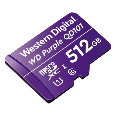 Memoria microSD de 512 GB PURPLE, Especializada Para Videovigilancia, 10 VECES MAYOR DURACIÓN, 3 AÑOS DE GARANTIA | SIERRA STORE